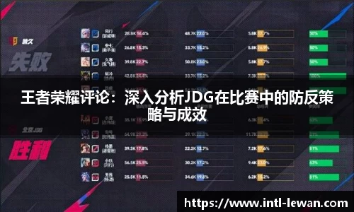王者荣耀评论：深入分析JDG在比赛中的防反策略与成效